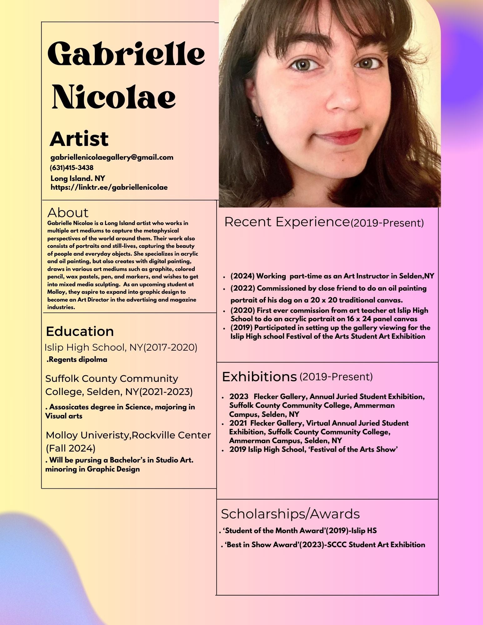Resume Gabrielle Nicolae Studios - ArtistResumejpg 